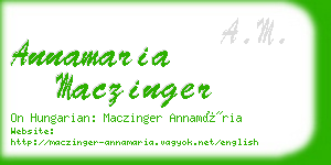 annamaria maczinger business card